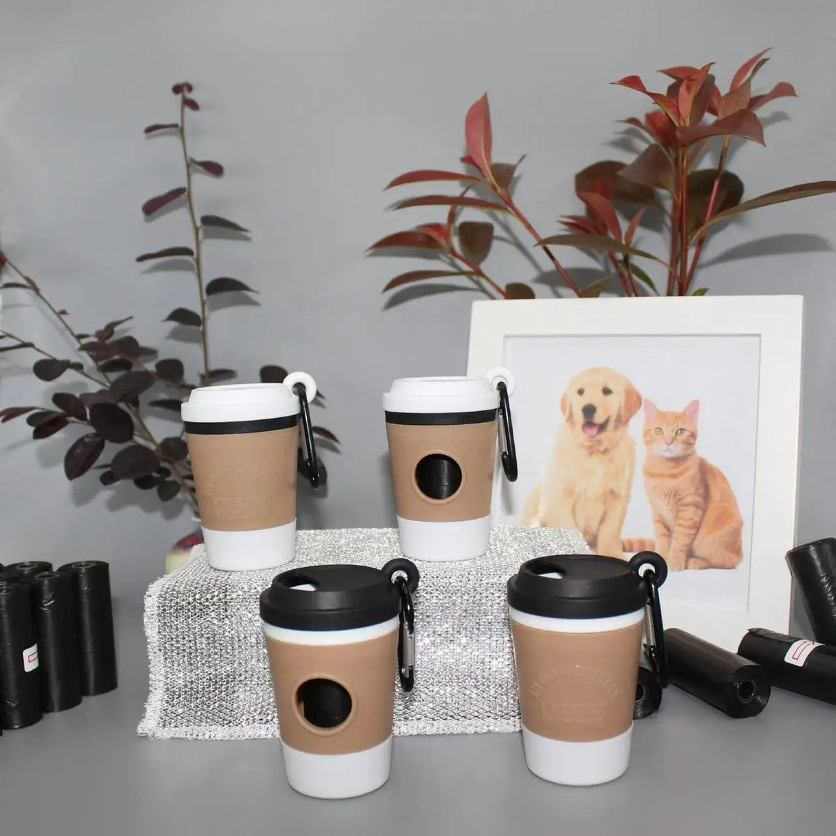 Bajspåsehållare som kaffemugg