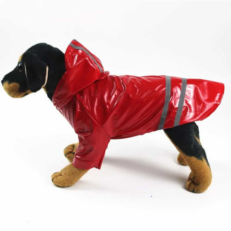 Regnjacka med huva för hund