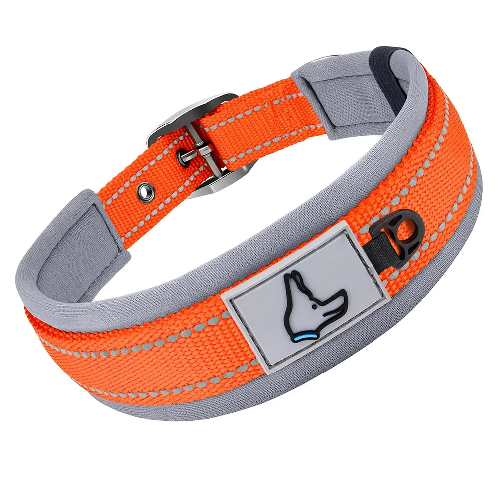 Vadderat halsband med reflexdetaljer
