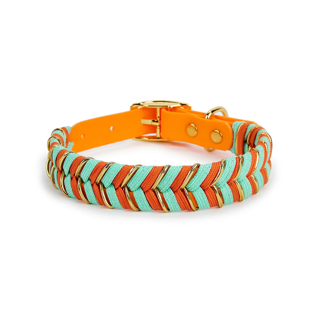 Hundhalsband med flätat mönster