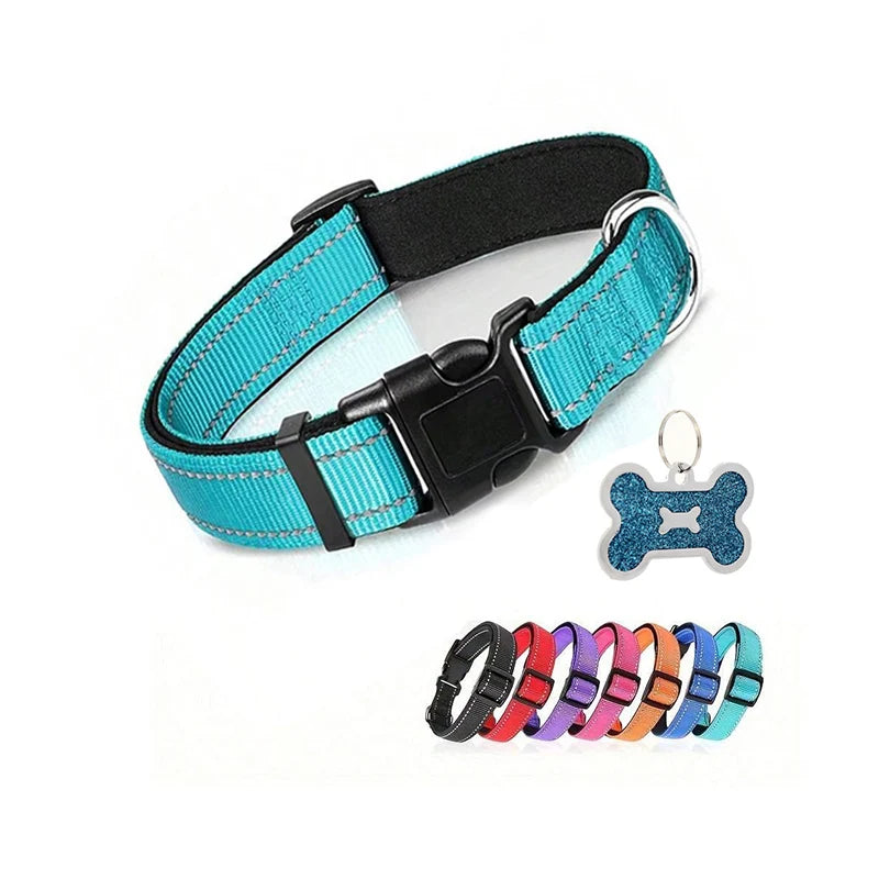 Vadderat hundhalsband med reflexsömmar