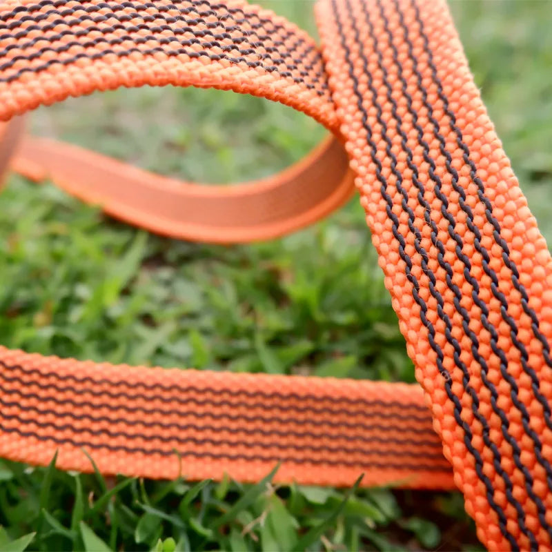 Orange långlina med gummitrådar
