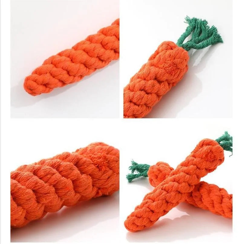 Närbilder av den orange repleksakens flätning och gröna repände