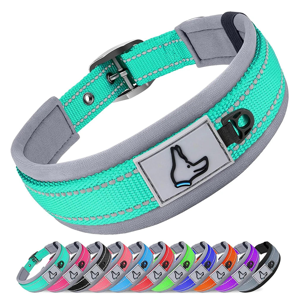Vadderat halsband med reflexdetaljer